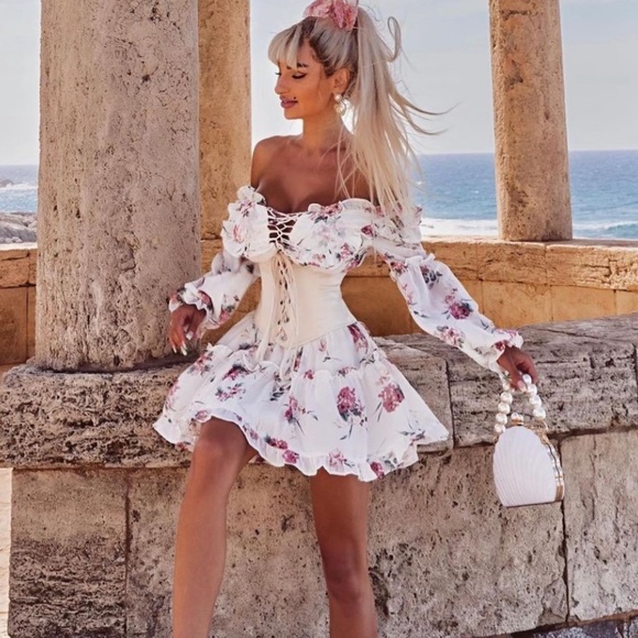 Fashion Nova Dress Cream 